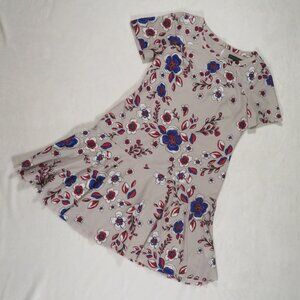 Banana Republic Gray Floral Drop Waist Dress Size 4